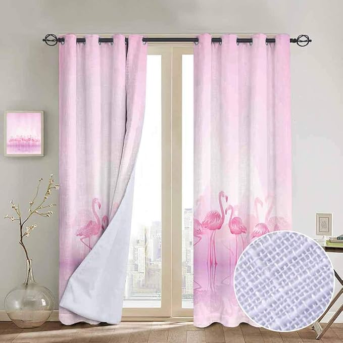 Flamingo Blackout Curtains - Gasket Insulation Flock of Caribbean