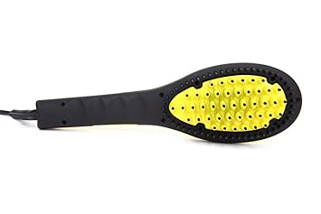 Ionic Heat Brush, Hair Straightener Brush with Rubberize Coating for Easy Grip (450℉