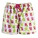 Leisureland Women's Cotton Pajama Flannel Boxer Shorts Hope Faith Love Owl