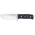 iFIELD Survival Knife Workout, 4.6 inch Satin MOVA Blade, with Leather Sheath, Camping Tool for Fishing, Hunting, Sport Activity