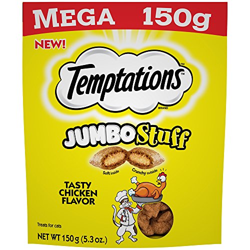TEMPTATIONS Jumbo Stuff Tasty Chicken Flavor Cat Treats 5.3 Ounces (Pack of 10)