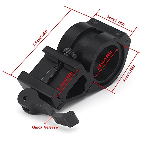 ALONEFIRE Full Metal Weapon Light Mount Offset Picatinny Rail Mount for Guns Weapons Tactical