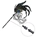 Coxeer Masquerade Mask on Stick Black Halloween Costume Metal Mask for Women