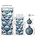 KI Store Baby Blue Christmas Balls 34pcs 2.36-Inch Christmas Tree Decoration Ornaments for Xmas Tree Holiday Wreath Garland Decor Ornaments Hooks Included