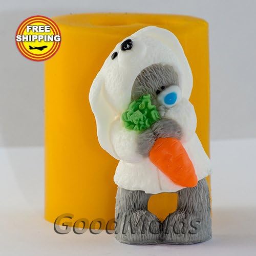 Silicone soap mold Teddy with carrot mold Teddy mold mold for soap