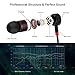 Earphone, in-Ear Headphone,Wired Earbuds with Microphone, Powerful Bass, Pure Sound, for Samsung, LG, Xiaomi, Sony, Huawei and Other Smartphones (Black Red)