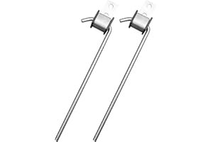 AUGREX 2 Pack of Universal Heavy Duty Exhaust Hanger Rod Stainless Steel with Rubber Isolator, 3/8" Rod 10" Long 90°Hook Exhaust Hange Bracket