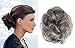 HI GIRL Short Messy Gray Ladies Elastic Wave Curly Synthetic Hairpieces Scrunchie Wrap Hair Bun Chignon Accessories 30g #Dimgray