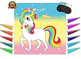 Pin The Horn on The Unicorn Party Game - Party Supplies for Kids Fun Rainbow Birthday (24 Stickers) - Buy as a Gift or Wall Decoration for Your Child