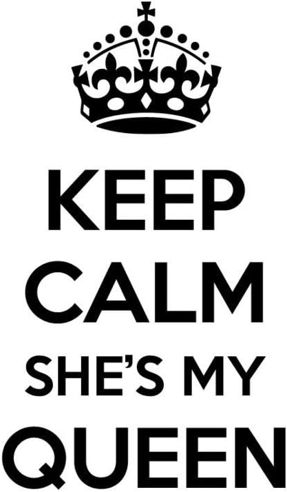 Amazon Com Pressfans Keep Calm She S My Queen Car Laptop Wall Sticker Automotive