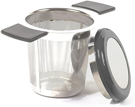 Tea Infuser Stainless Steel Water Filter - Large Capacity Tea Strainer with Double Silicone Covers Handles for Hanging on Cups Teapots Mugs to Loose Leaf Tea Coffee and Cold Brew Coffee Maker