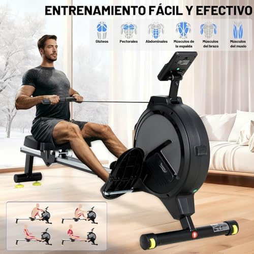 Máquina de Remo para casa, Máquina Remo casa con 16 Niveles de Resistencia, Pantalla LCD, Rowing Machine Magnético súper silenciosa, Nuevo Diseño, Mquina De Remo Profesional Gym En Casa