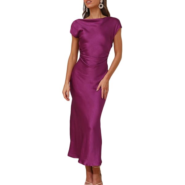 A New Day Women's Satin Slip Dress - (Purple, Large) at Amazon Women's  Clothing store