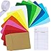 Supla 42 Set 14 Colors Small Envelopes Mini Envelopes Library Pockets with Library Index Cards - Non-Adhesive-3.5