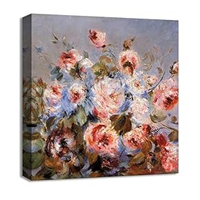 Canvas Wall Art Women in a Garden by Pierre-Auguste Renoir Canvas Prints Home Artwork Decoration for Living Room,Bedroom - 12x12 inches