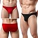 Avidlove Men Underwear Micromodal Bikinis 4 Pack Briefs (L, Black and Red)