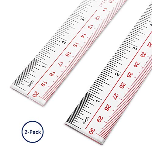 Bosiwee 12 inches & 8 inches Straight Ruler, Straight Ruler for Excellent Precision and Accuracy Measuring Tool for Student School Office, Clear, 2 Pack