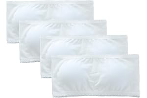 KATUTUDE 4 Pack Girls Bandeau Strapless Padded Bralettes Cami Wireless Tube Bra Seamless Lace Trim Cotton Bra for 8-14 Years