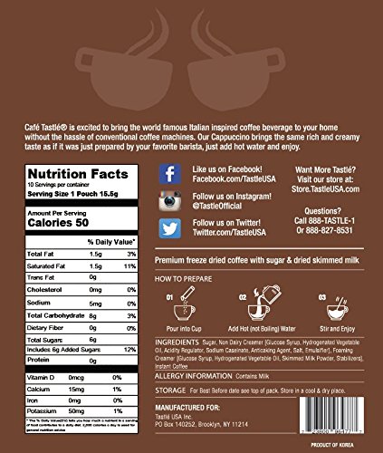 CAFE TASTLÉ SINGLE SERVE CAPPUCCINO COFFEE, 10 COUNT