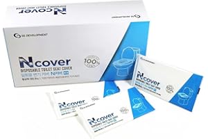 N Cover Disposable Toilet Seat Covers, Stick-in-Place Design, 100 Pieces, Travel Size, Flushable