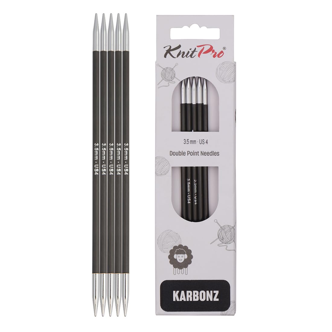 KnitPro Karbonz Double Pointed Needles 8" (20cm) | 3.50 mm — image 1