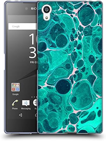 Official Haroulita Teal Bubbles Marble Soft Gel Case for Sony Xperia Z5 Premium / Dual