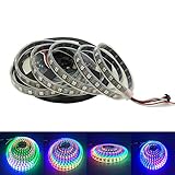 HKBAYI 4M 5V 60Leds/M 240pixels programmable WS2812B RGB 5050 LED strip Individually addressable dream color Waterproof IP67 PCB Black
