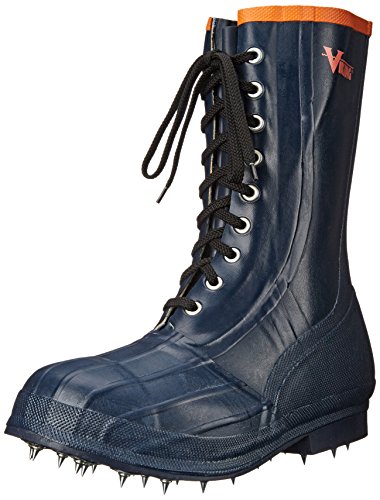 Viking Footwear Spiked Forester Caulk Boot, Black/Orange, 9 M US