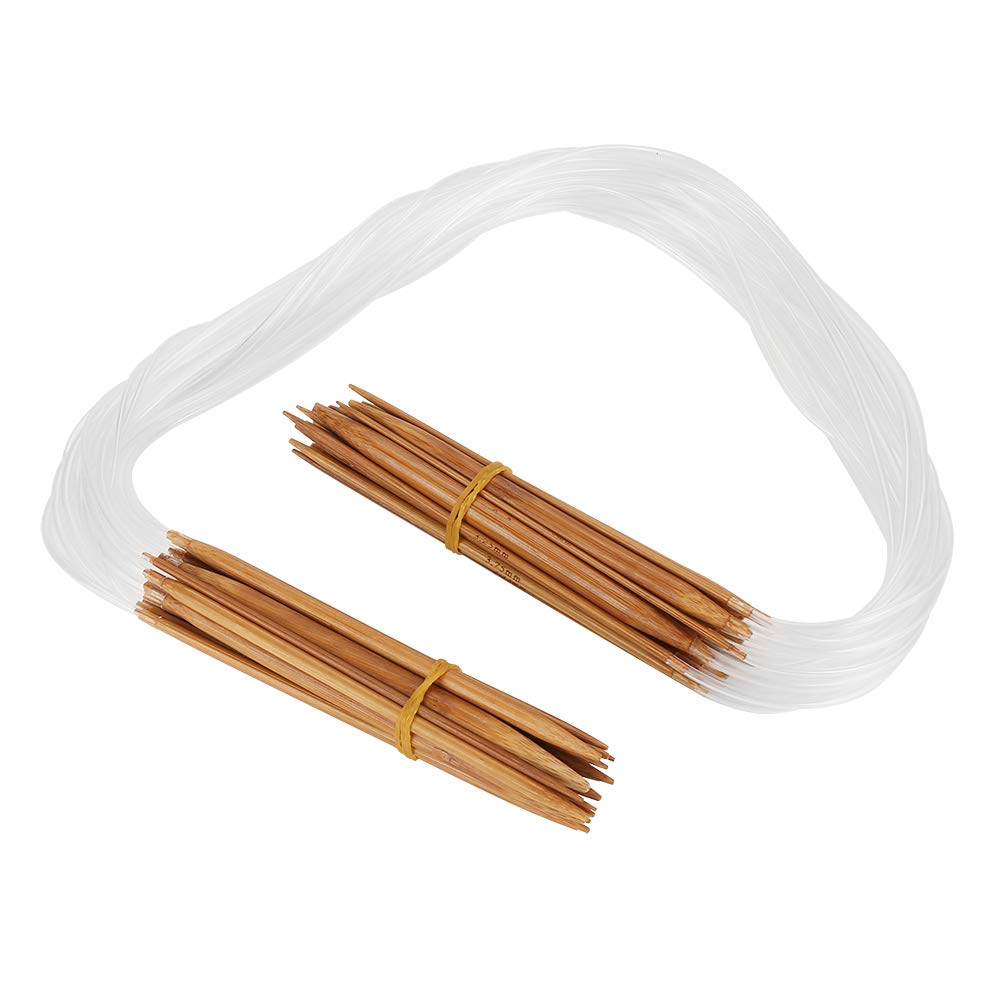 Circular Knitting Needles Set Double Point Carbonized Weaving Needle Kit Bamboo Knitting Needle with Transparent Tube