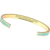 STORYJEWELLERY Friend Gifts for Women, Friendship Bracelets, Matching Badass Bestie Bracelets, Friend Birthday Valentines Day Gifts for Women, Bff Jewelry, Enamel Cuff Bracelet