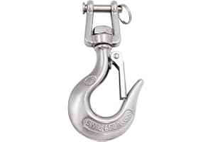 SHENGHUISS Clevis Slip Hook 304 Stainless Steel with Safety Latch, Swivel Lifting Hoisting Chain Hooks for Rigging Crane Towing Winch Wrecker ATV Trailer