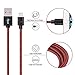 ONSON iPhone Cable,2Pack 10FT Extra Long Nylon Braided Cord Lightning Cable Certified to USB Charging iPhone Charger for iPhone 7/7 Plus/6S/6 Plus,SE/5S/5,iPad,iPod Nano 7 (Black Red,10FT)