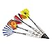 Vopa 17 Grams 12 Pack Soft Tip Dart Set with 4 Styles Dart Flights and 24 Plastic Soft Tip Points for Electronic Dartboard