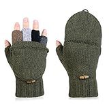 Vbiger Winter Warm Wool Mittens Gloves (Army Green)