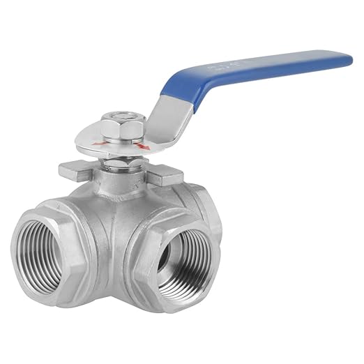 Full Port 3 Wege Ventil SUS 304 Rohr Kugelhahn Edelstahl 1' DN25 NPT T-Typ Innengewinde Ventil mit Vinylgriff für Wasser Öl G