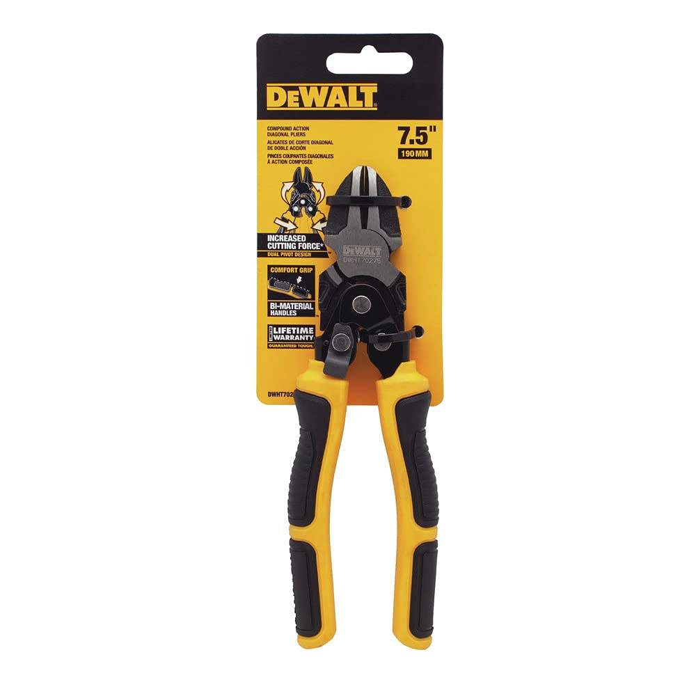 DEWALT DWHT70275 Compound Action Diagonal Cutters, Black 9.7 in