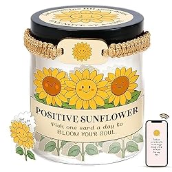 60 Positive Sunflower Cards Jar, Affirmation Cards