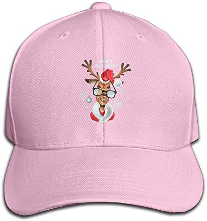Custom Novelty Unisex-Adult Christmas Elk Fishing Caps Pink