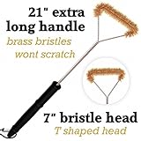 Do-Be Products Brass Grill Brush-Extra Long 21” For Best Reach And Leverage