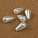 Linsoir Beads White Plastic Faux Pearl Teardrop Imitation Pearl Beads DIY Jewelry Supplier 8X15mm Pack of 100