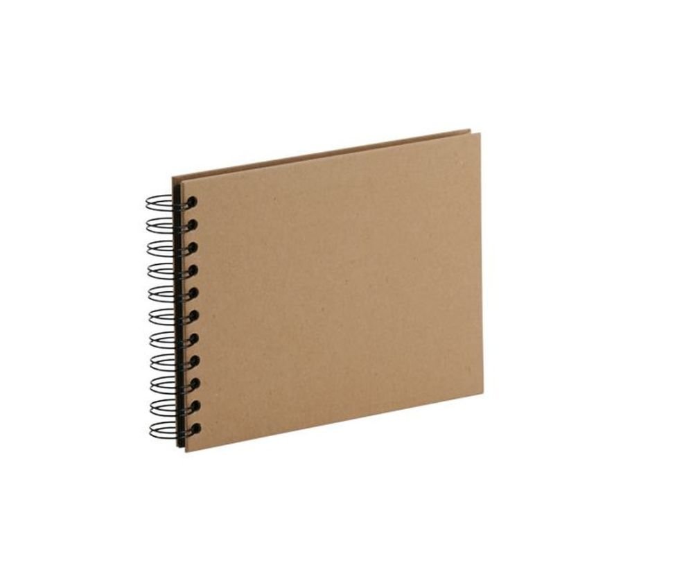 Rössler Papier 1329452621 - S.O.H.O. Wire-O fotoalbum 195 x 145 mm, 40 gebroken witte pagina's, Kraft, 1 stuk