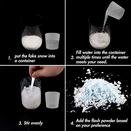 DomeStar Fake Snow, 10 Oz Instant Snow Powder Artificial Snow Magic Snow for Cloud Slime Christmas Tree Decoration Winter Crafts
