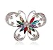 WEILYDF Brooch Pin Diamond Butterfly Wedding Bridal Rhinestone Shawl Clip for Ladies Jewelry(Colorful)
