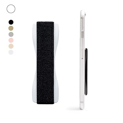 Happy Strappy Original Fingerhalterung Handy (Weiß). Der Handy Halter Griff für den Finger und Smartphones: iPhone, Samsung, 