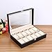 Resulzon Pu Leather Watch Storage Organizer for Display and Collect Watches Or Jewelry Wrist Bracelets 12 Slots