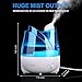 Ultrasonic Humidifier with Essential Oil Tray, KEDSUM 2L/0.53 Gallon Cool Mist Humidifiers Essential Oil Diffuser with Adjustable Mist Dial Knob Control,Various Night Light, Filter Free, Whisper Quiet