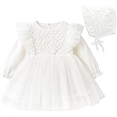 Curipeer Baby Girl Christening Dress Classic Infant Baptism Wedding Tulle Dress for Spring Summer
