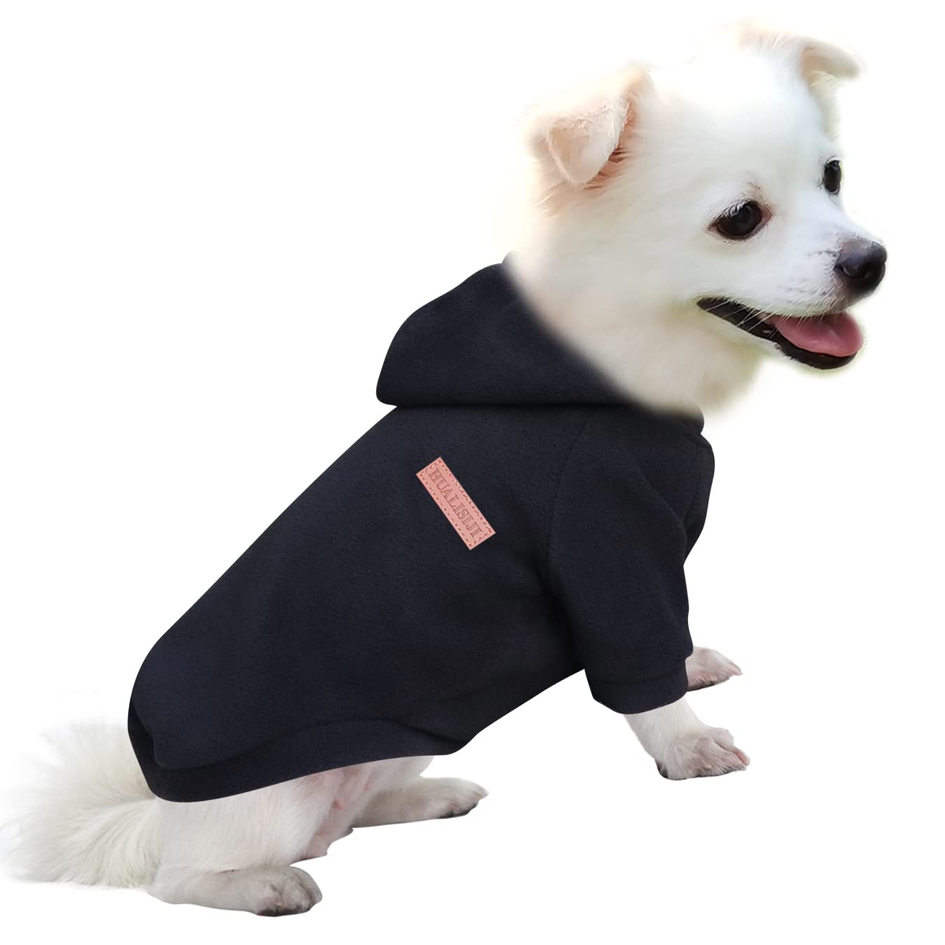 HuaLiSiJi Dog Hoodie Dog Sweatshirt Elasticity Fabric is Quite Comfortable, Soft and Warm for the Animal and Easy to Wear (Black, M)