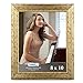 Icona Bay 8x10 Gold Picture Frame, French Baroque Style Photo Frame 8 x 10, Wall Mount or Table Top, Regency Collection