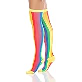 Foot Traffic Over-the Knee Women's Novelty Socks (Rainbow)
